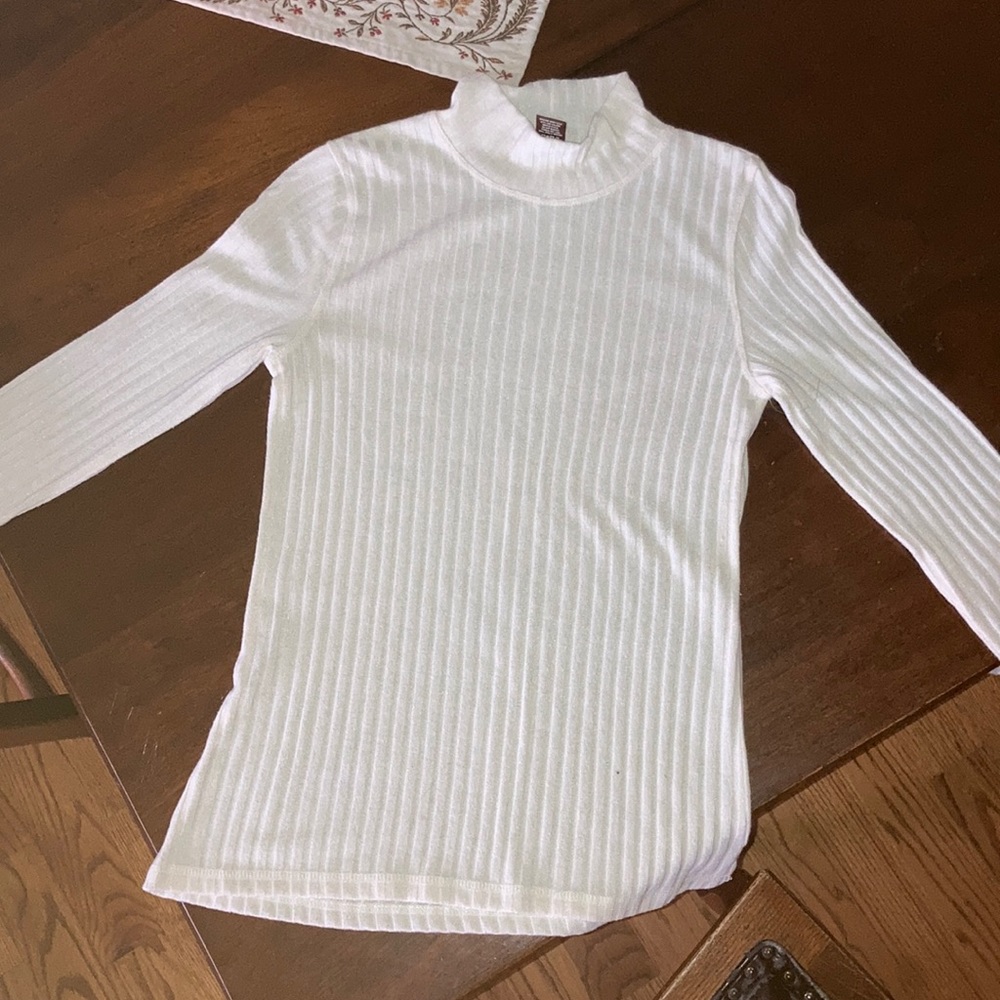 Multiples Cream Ribbed Turtleneck - image 1
